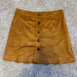 Brown Button-Up Women's Skirt